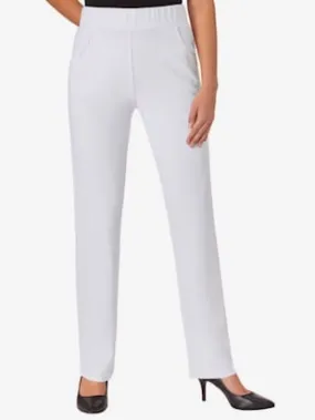 Jersey wide-leg pants with elastic waistband.