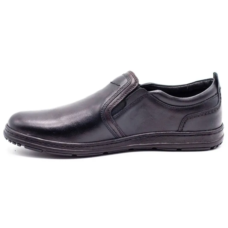 Joker Black Leather Men's Loafers 535 In Black