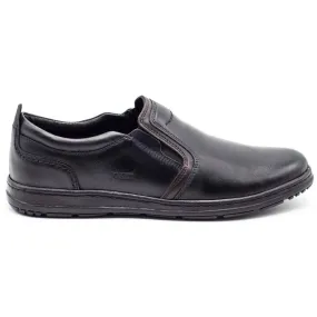 Joker Black Leather Men's Loafers 535 In Black