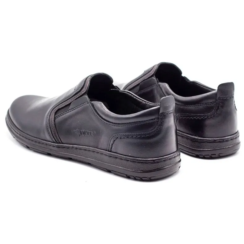 Joker Black Leather Men's Loafers 535 In Black