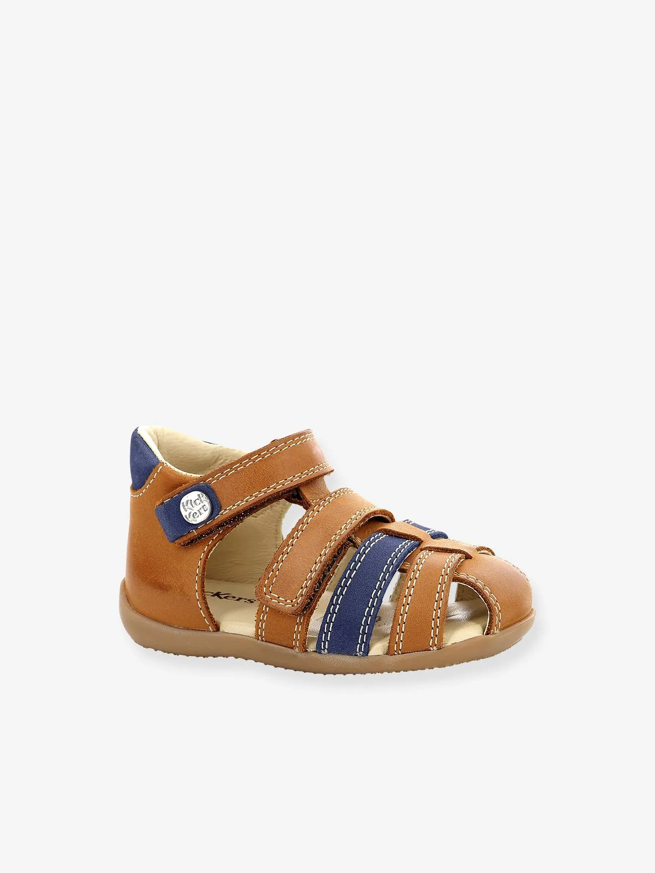 Kickers Caramel Leather Baby Sandals