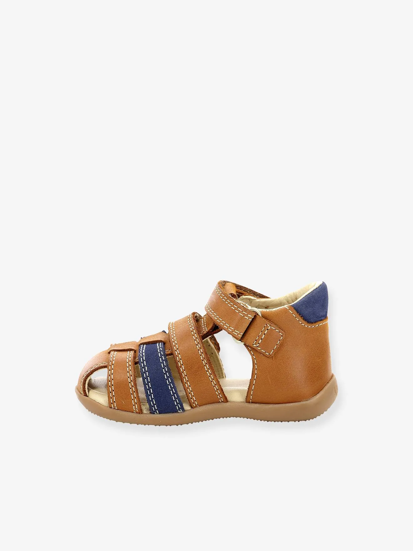 Kickers Caramel Leather Baby Sandals