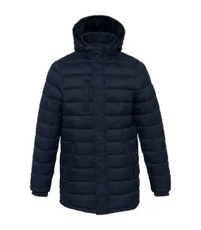 Lightweight Long Men's Down Jacket - Navy Blue