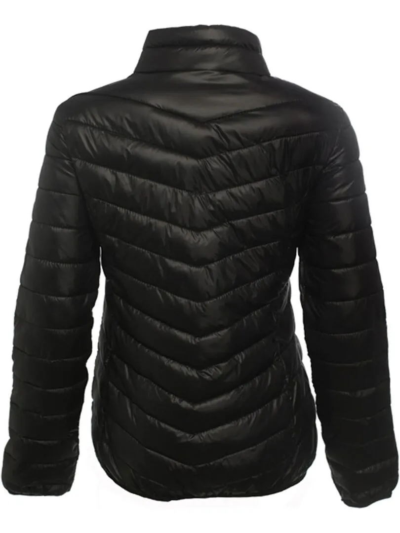 Lightweight Women's Thin Puffer Jacket - Black Black