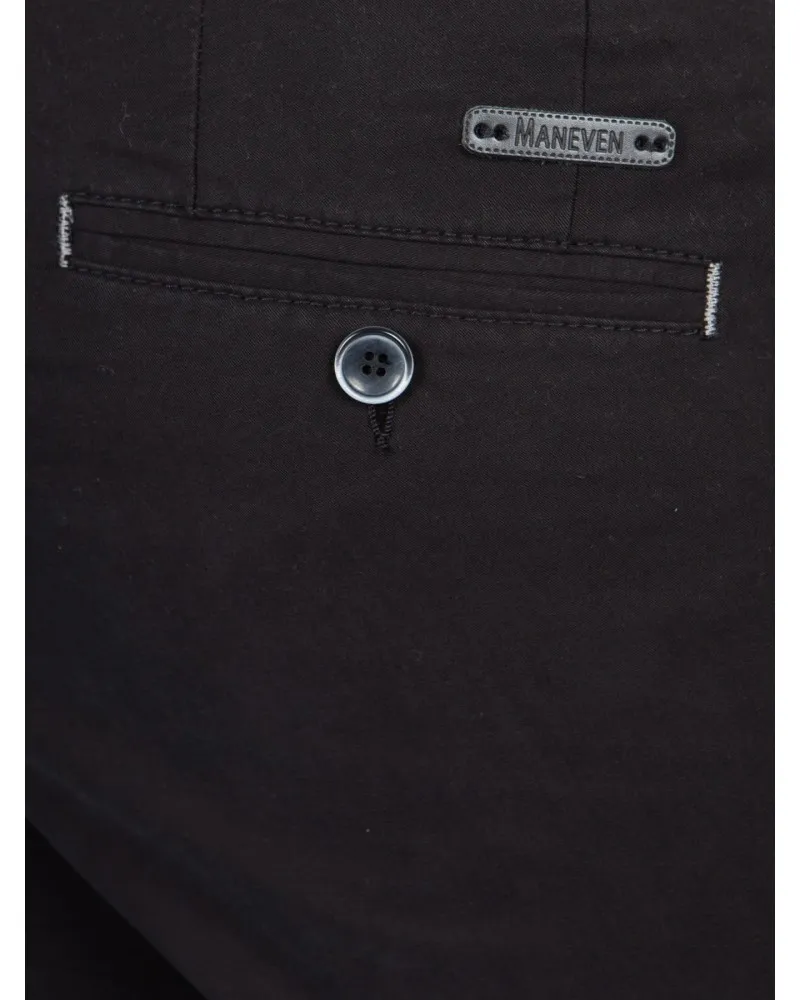 Maneven Black Chino Pants in Plus Sizes - Size-factory