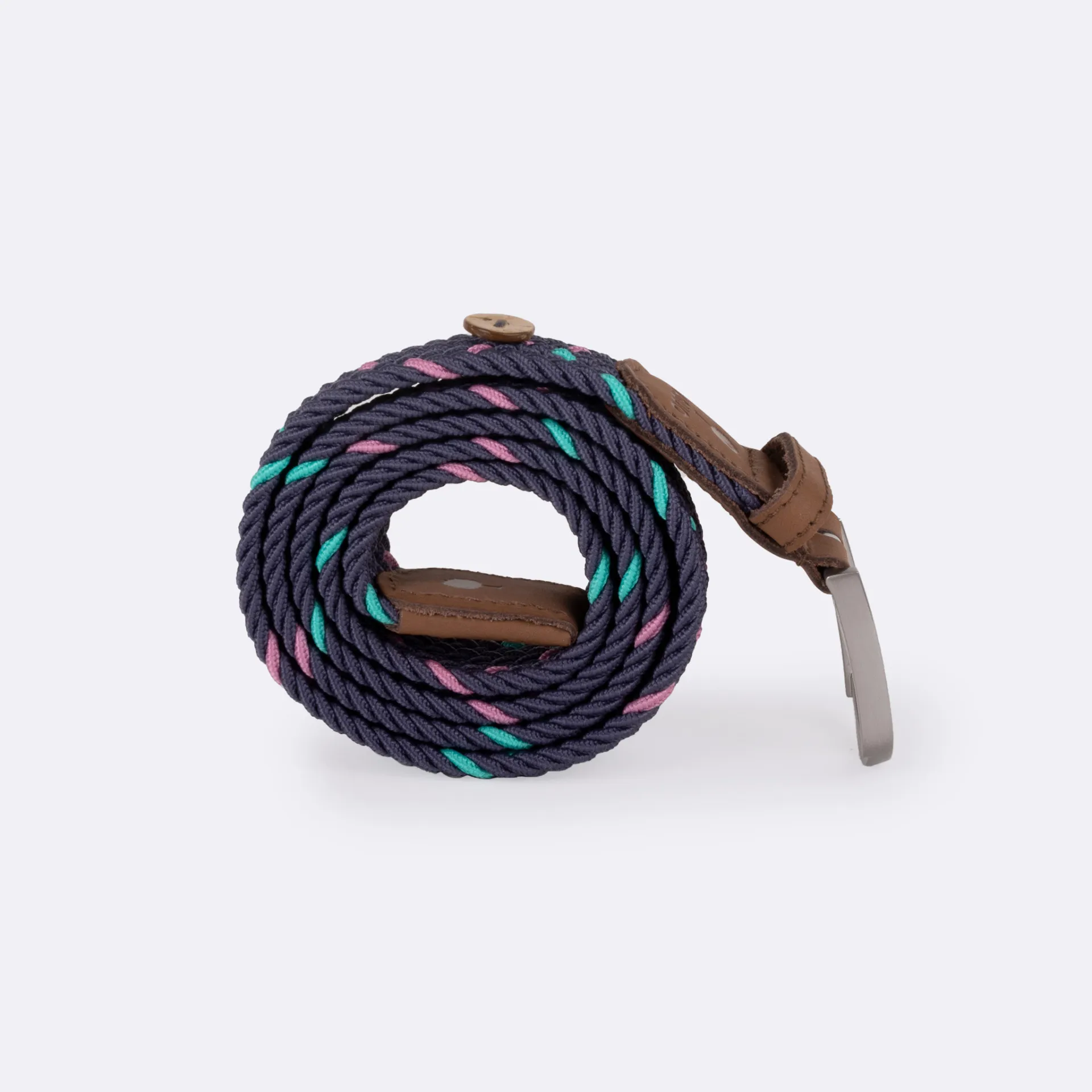 Marine Blue and Pink Fabric Belt - FAGUO