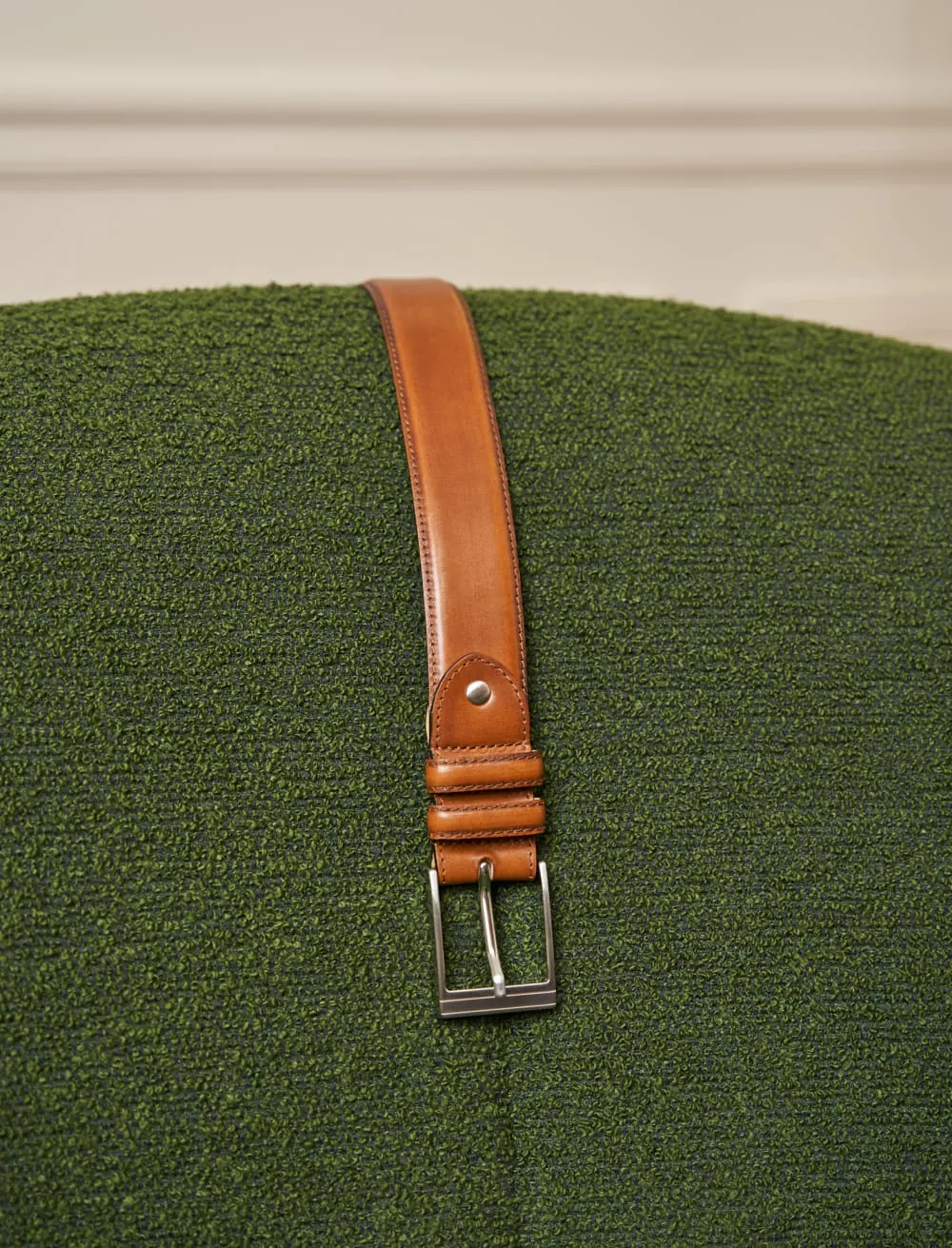 men's cognac patina leather belt