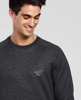 Men's Embroidered Paper Plane Sweatshirt