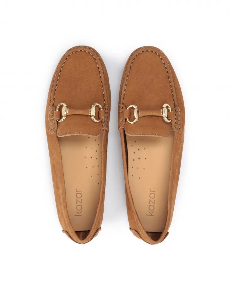 Ginger Moccasins for Ladies with Metal Buckle