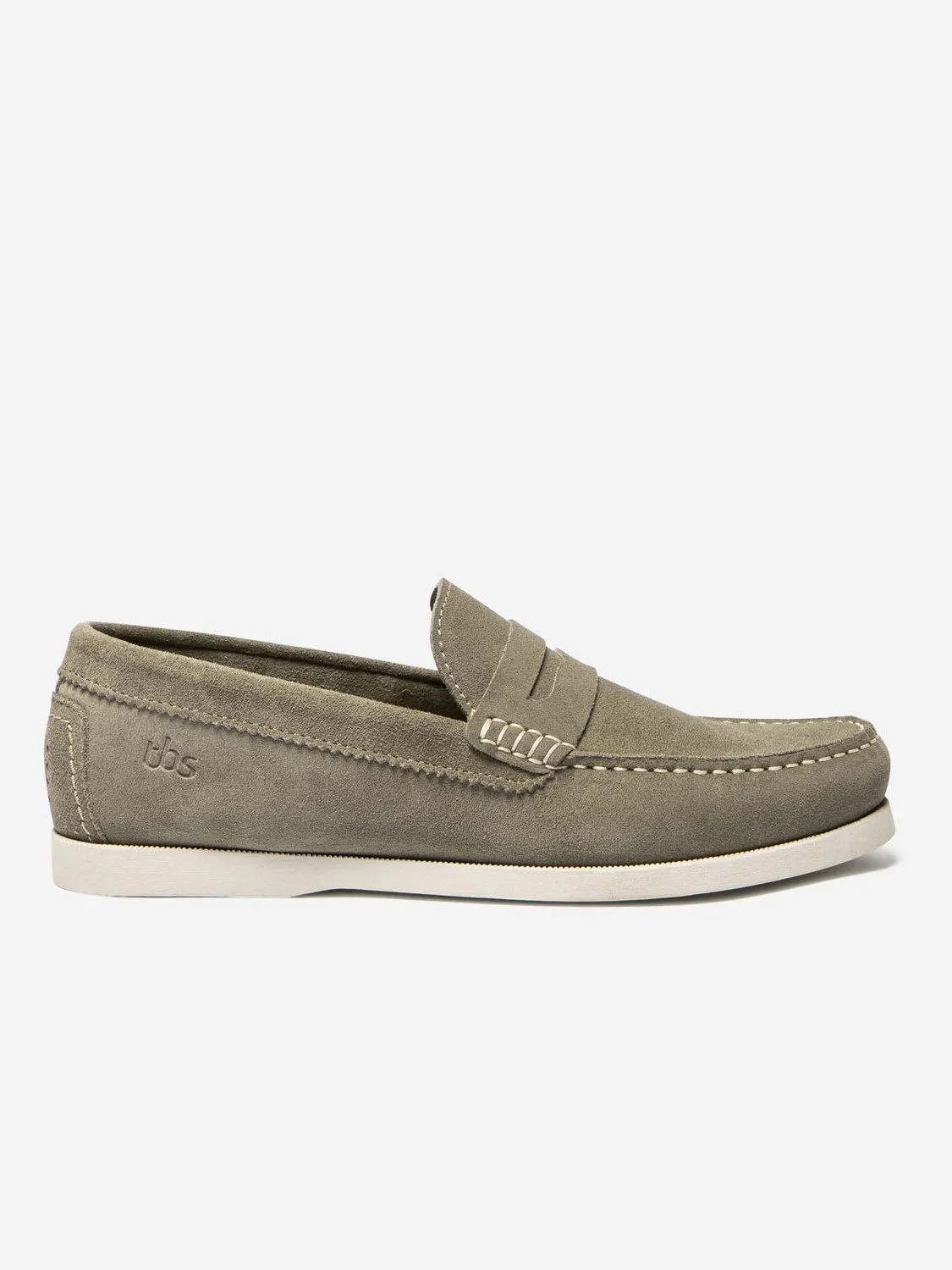 TBS Men's Taupe Suede Soft Leather Moccasins