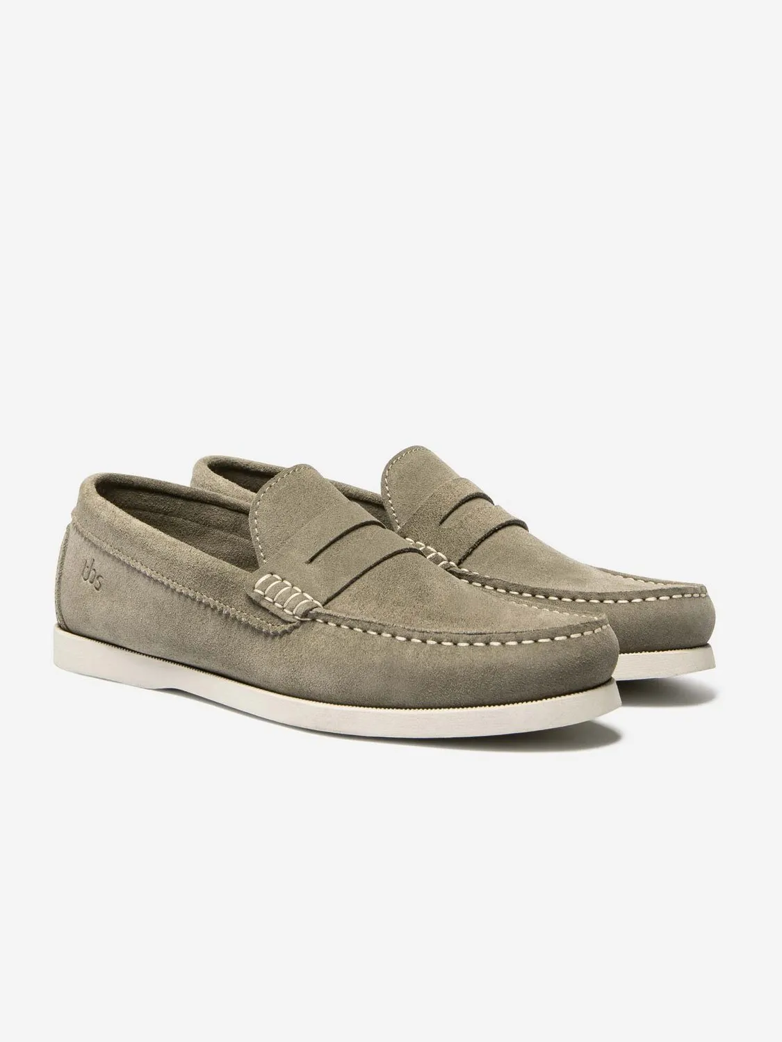 TBS Men's Taupe Suede Soft Leather Moccasins