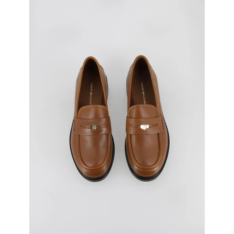 Tommy Hilfiger women's brown loafers - iconic moccasins | wimod