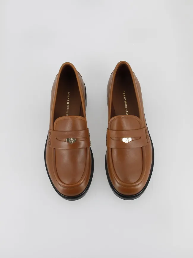 Tommy Hilfiger women's brown loafers - iconic moccasins | wimod