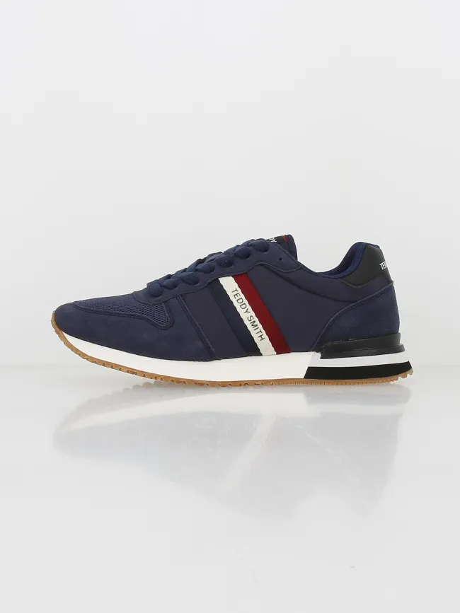 Navy Blue Men's Textile Sneakers - Teddy Smith | wimod