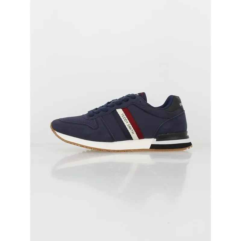 Navy Blue Men's Textile Sneakers - Teddy Smith | wimod