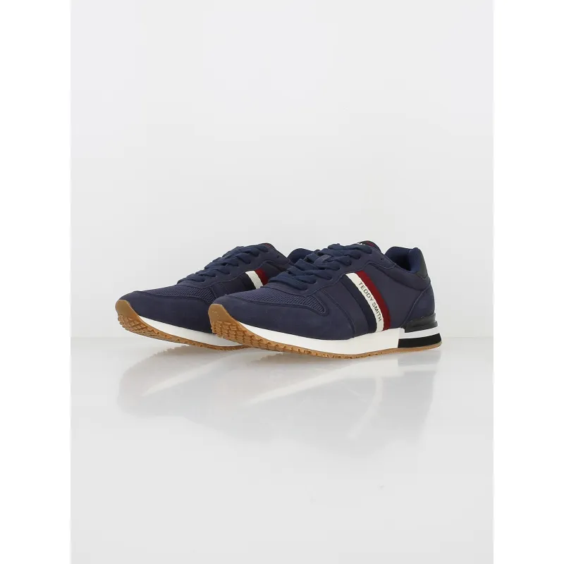 Navy Blue Men's Textile Sneakers - Teddy Smith | wimod