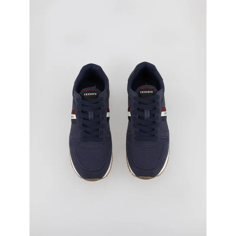 Navy Blue Men's Textile Sneakers - Teddy Smith | wimod