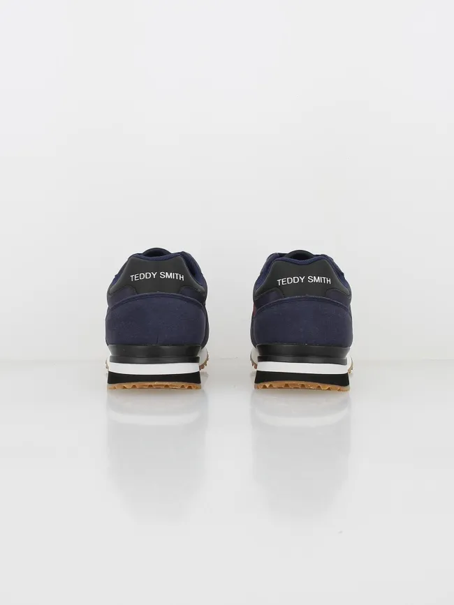 Navy Blue Men's Textile Sneakers - Teddy Smith | wimod