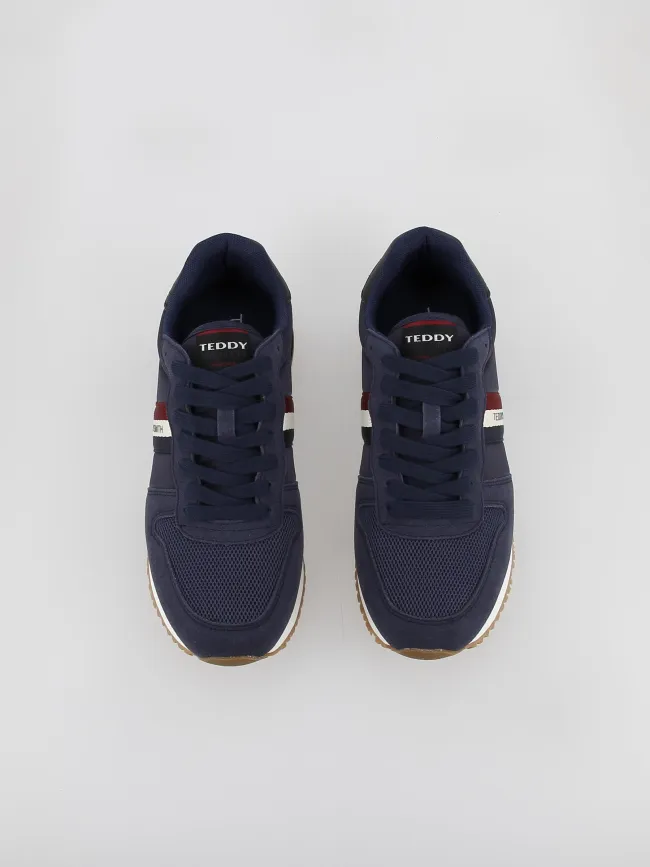 Navy Blue Men's Textile Sneakers - Teddy Smith | wimod