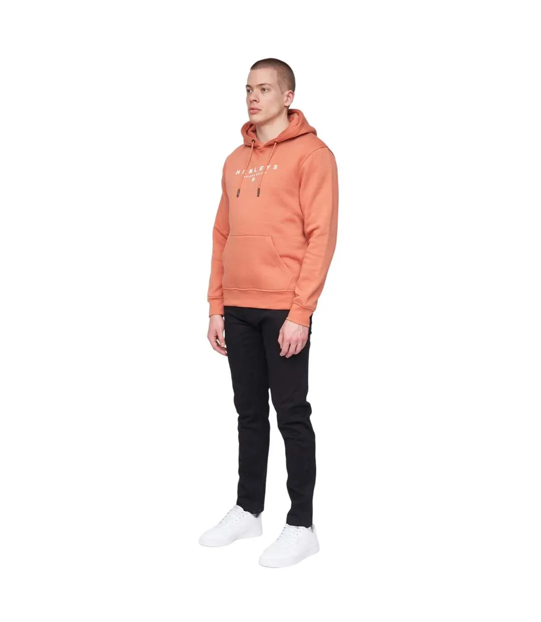 Ninesix Men's Red Orange Henleys Hoodie Sweatshirt