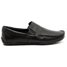 Olivier Men's Black Grain Leather Loafers 763