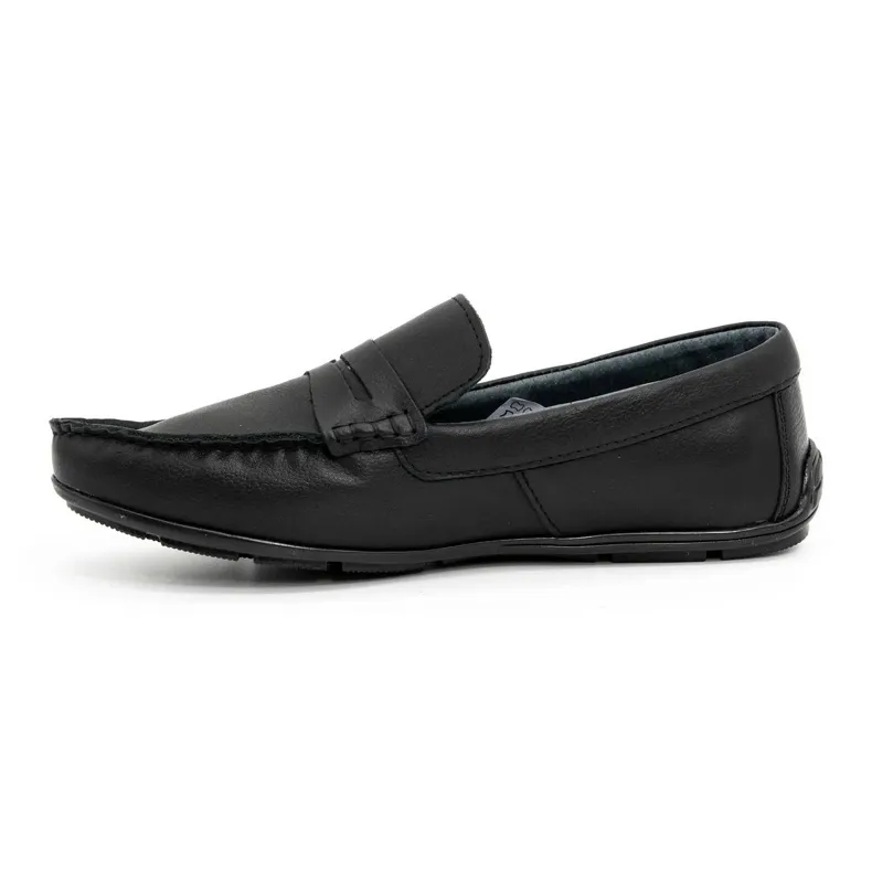 Olivier Men's Black Leather Loafers 894MA