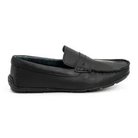 Olivier Men's Black Leather Loafers 894MA