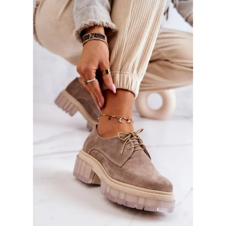 PA2 Beige Suede Trend Moccasins Lauriss