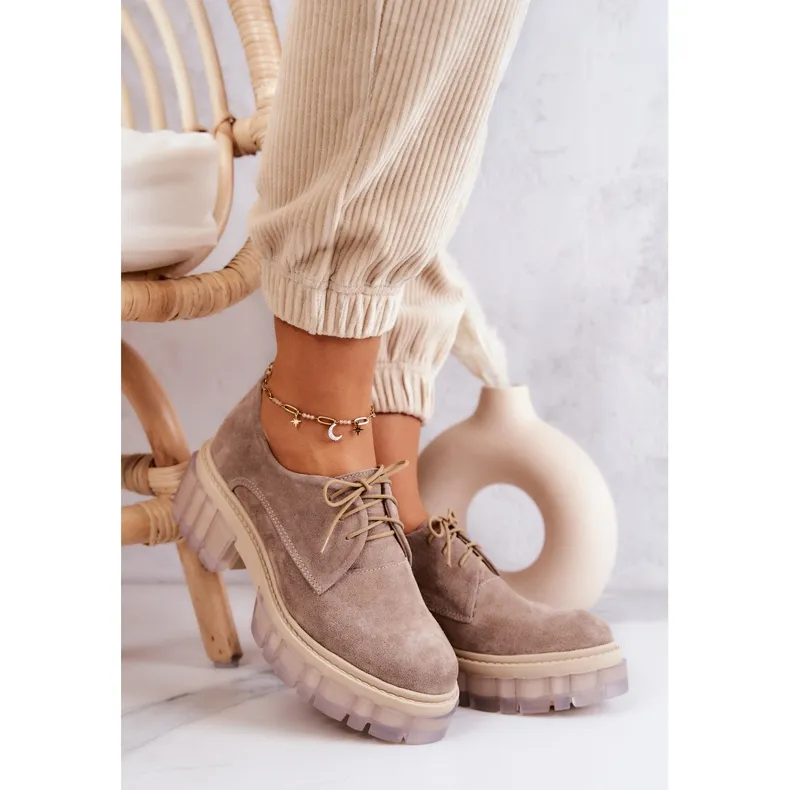 PA2 Beige Suede Trend Moccasins Lauriss