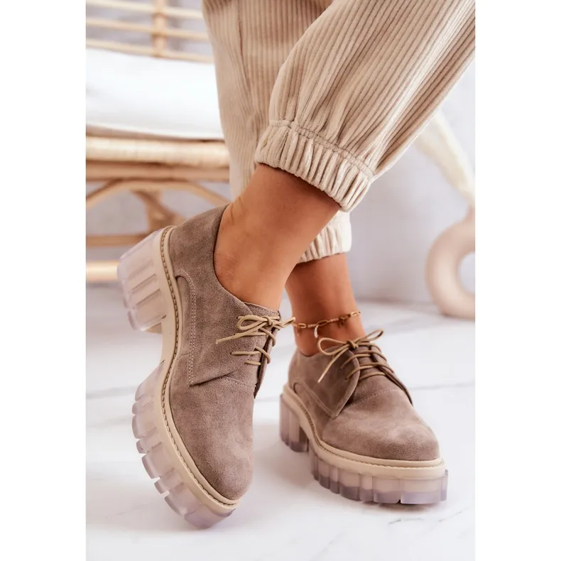 PA2 Beige Suede Trend Moccasins Lauriss