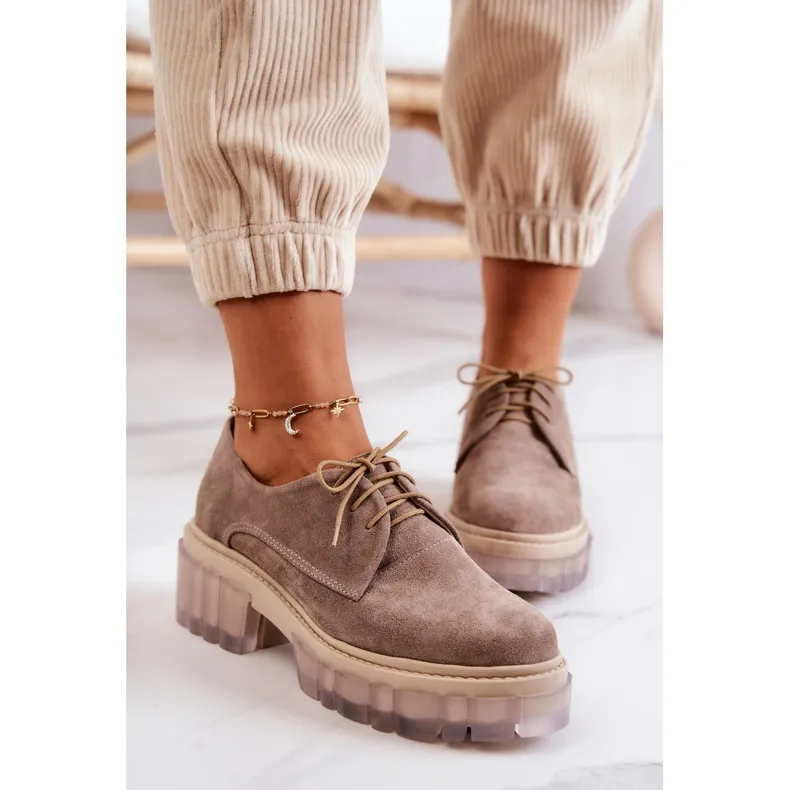 PA2 Beige Suede Trend Moccasins Lauriss