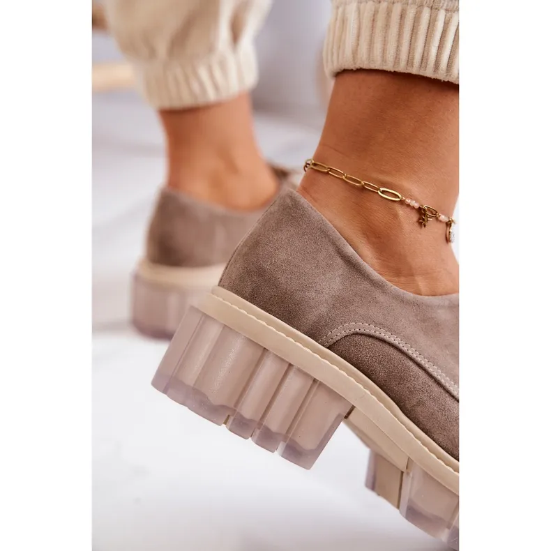 PA2 Beige Suede Trend Moccasins Lauriss