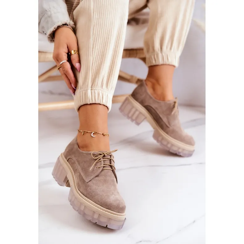 PA2 Beige Suede Trend Moccasins Lauriss