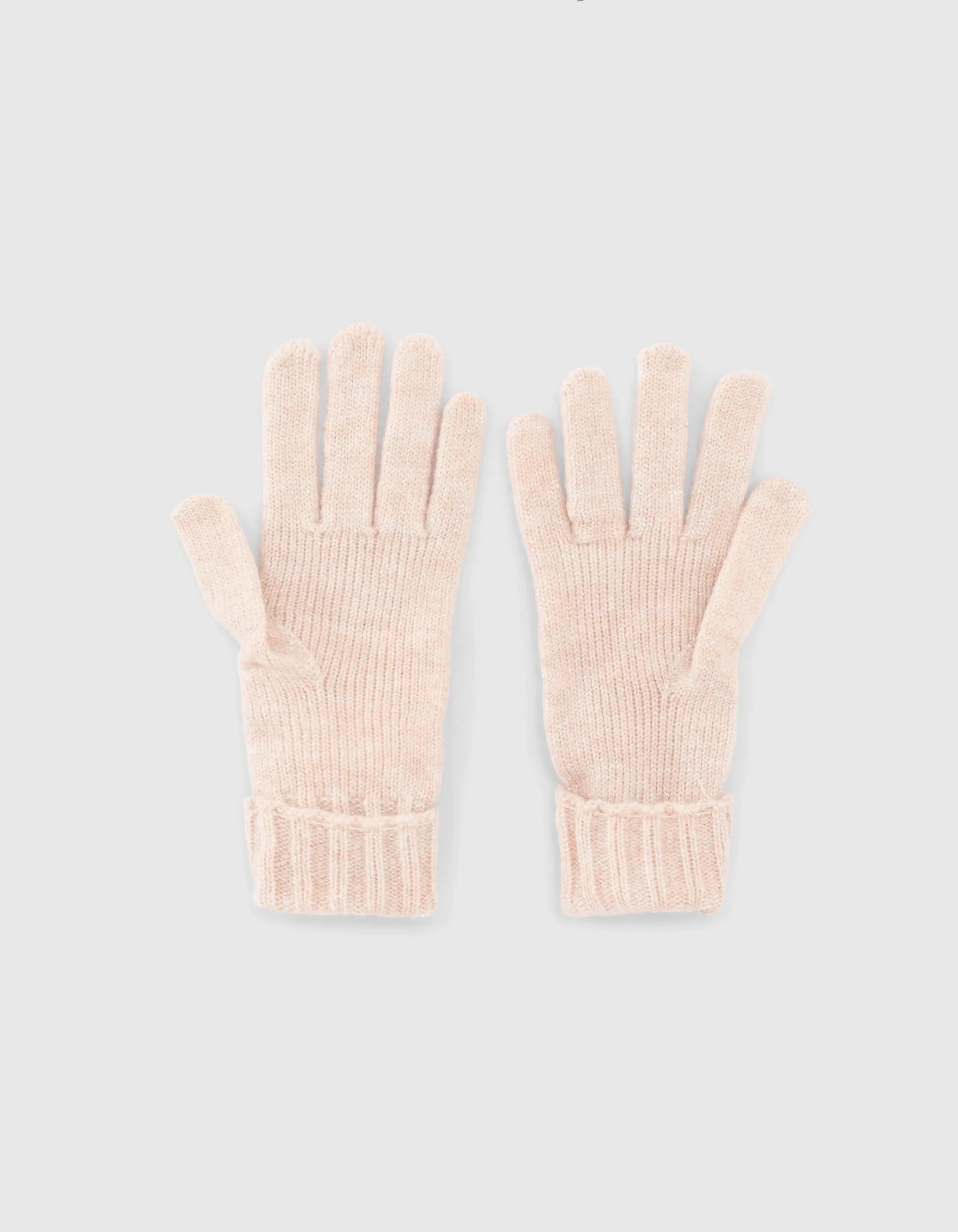 Pale pink knit gloves for girls