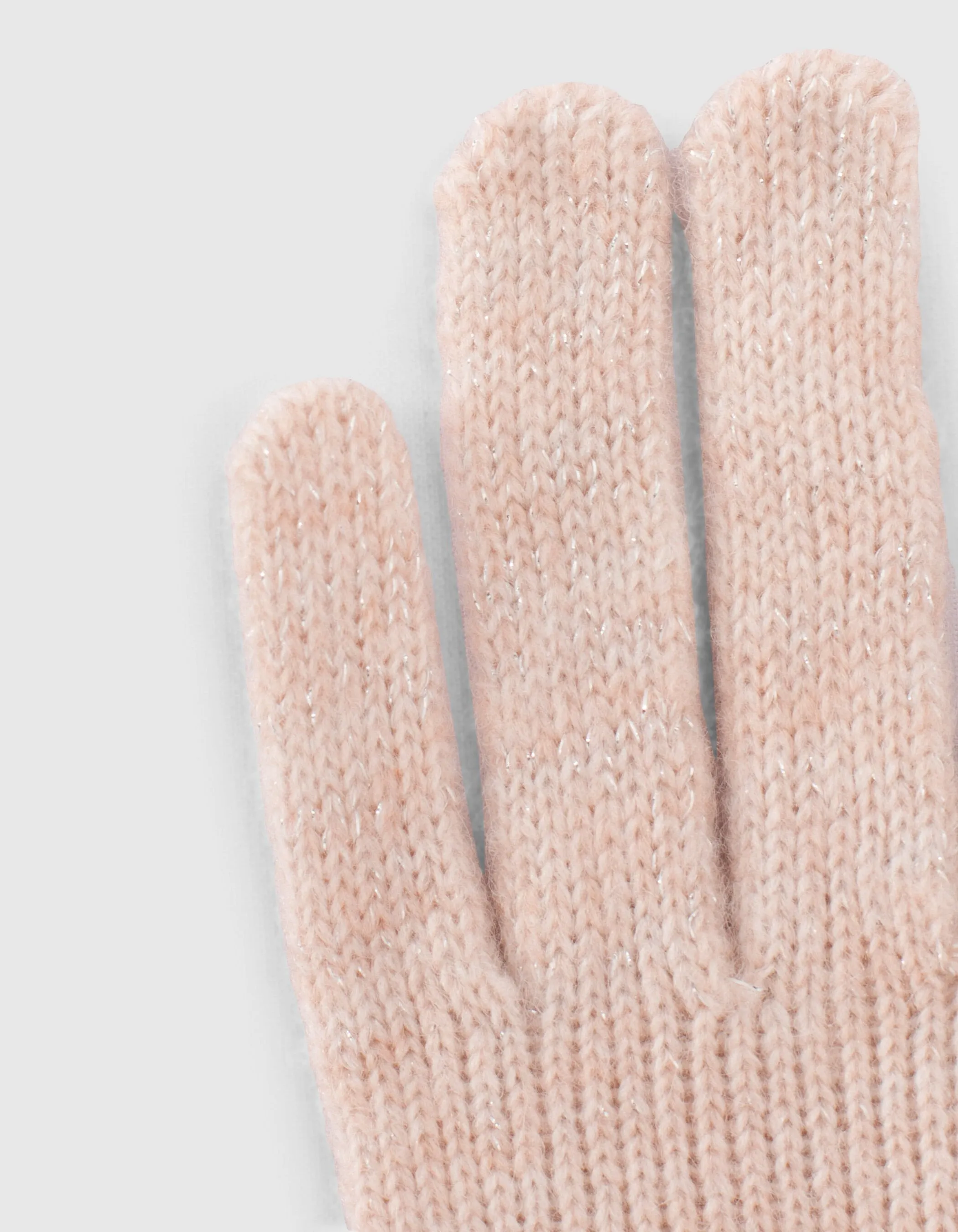 Pale pink knit gloves for girls