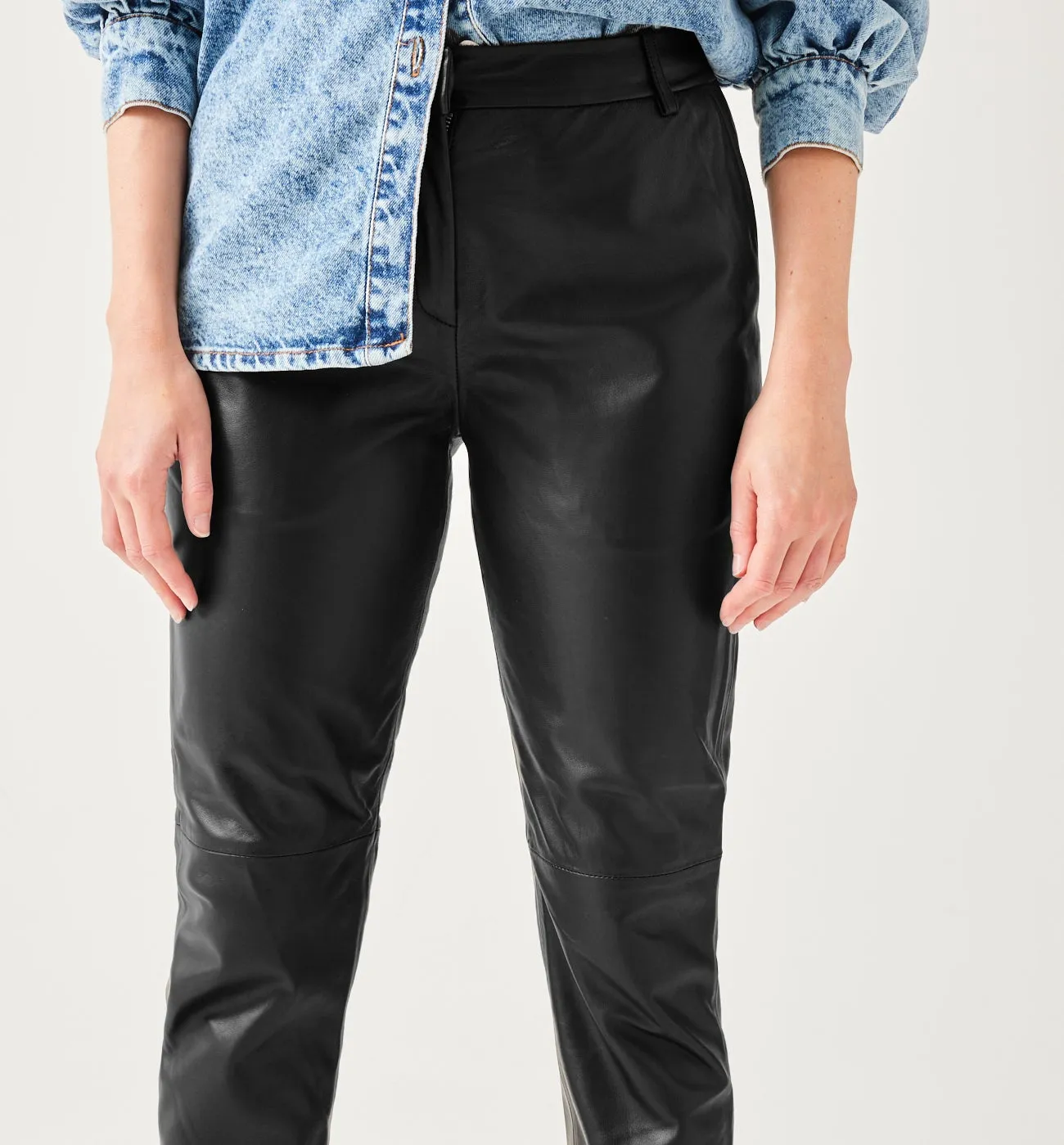 Women's Black Leather Pants