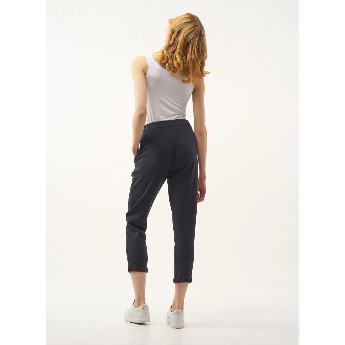 Majestic Filatures Navy/Anthracite Chiné Pants at -50%