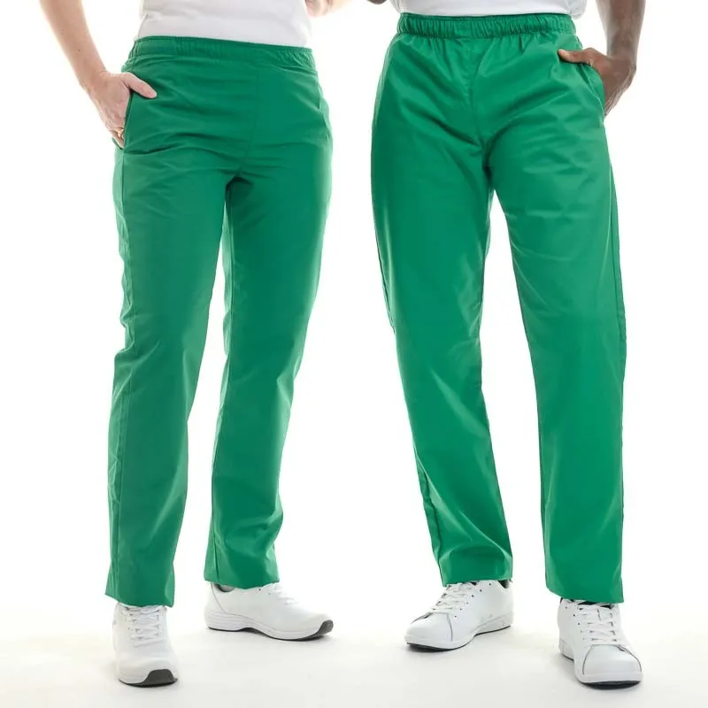 Green Elastic Unisex Medical Scrub Pants - MANELLI