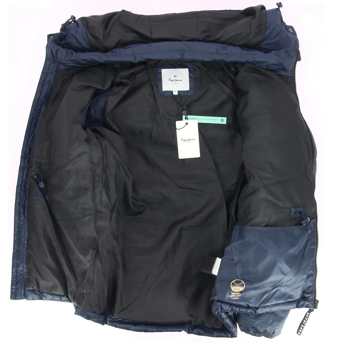 PEPE JEANS women's navy down jacket - High-quality material €59.90