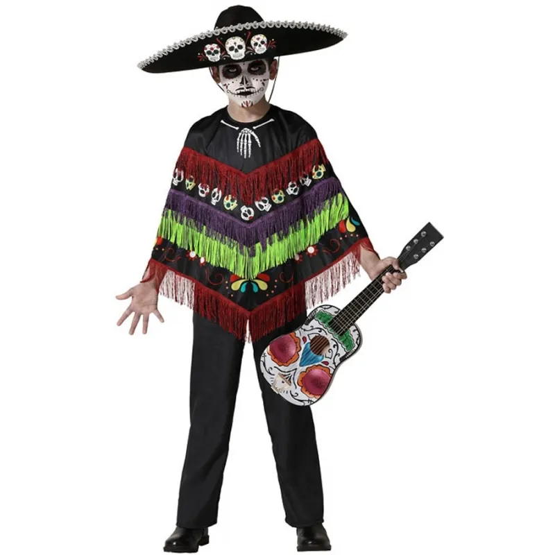 Mexican Day of the Dead Children's Poncho - Halloween - Magic of Disguise