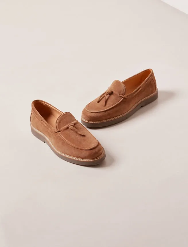 Pécan Suede Calfskin Men's Moccasins - Octave Model