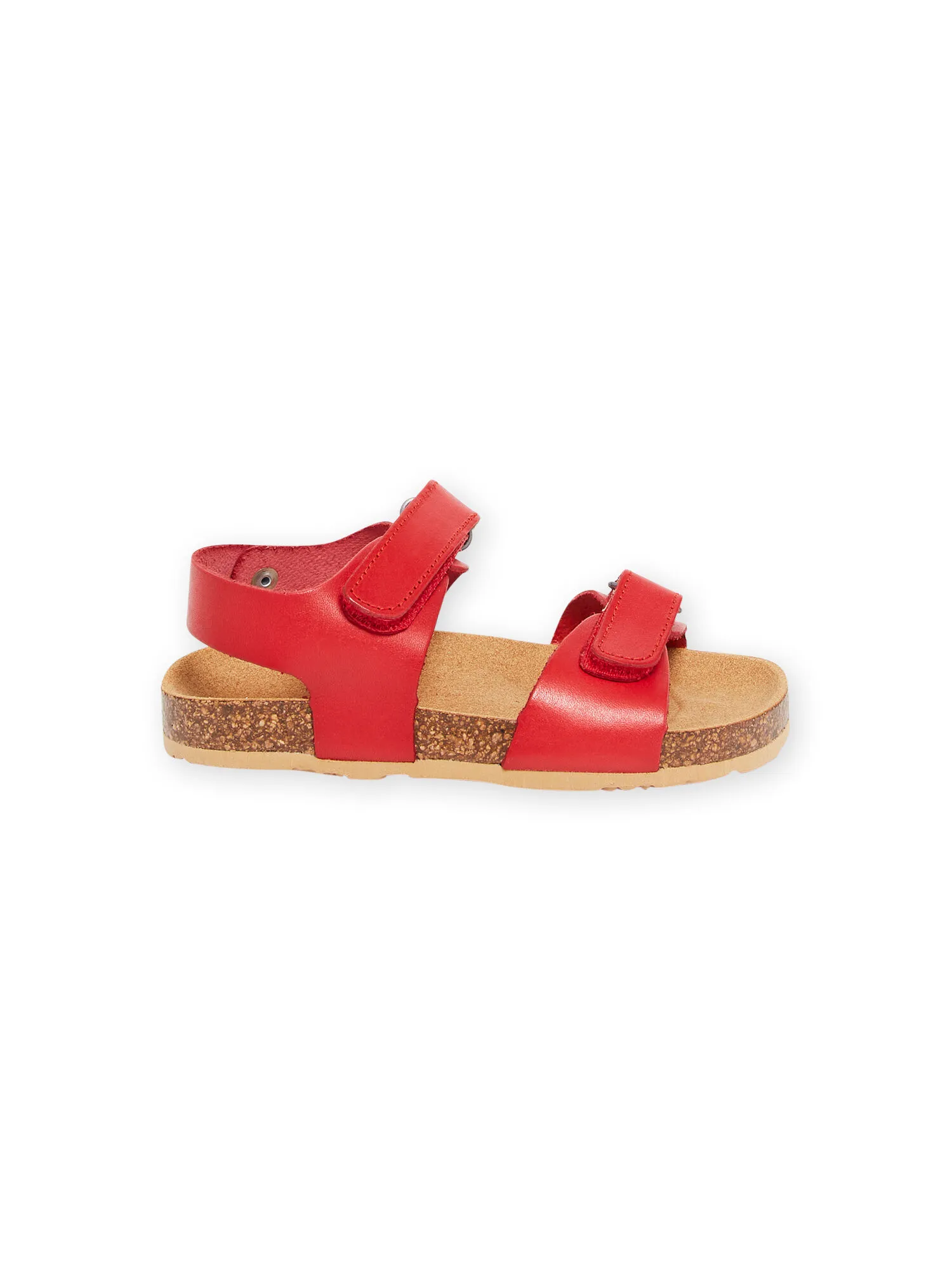 Red boys' sandals.