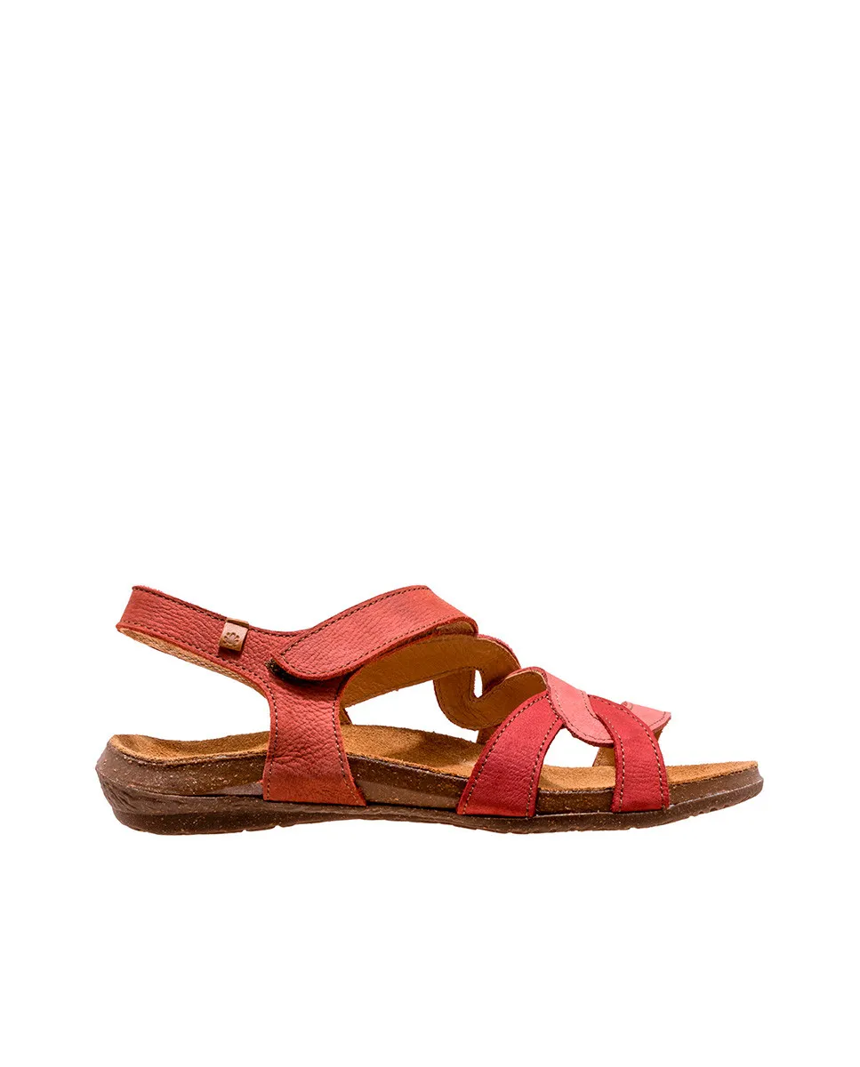 Red Flat Comfortable Woven-Inspired Sandals