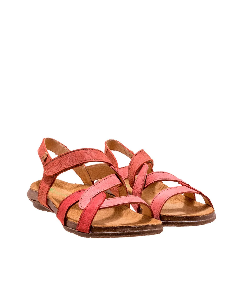 Red Flat Comfortable Woven-Inspired Sandals