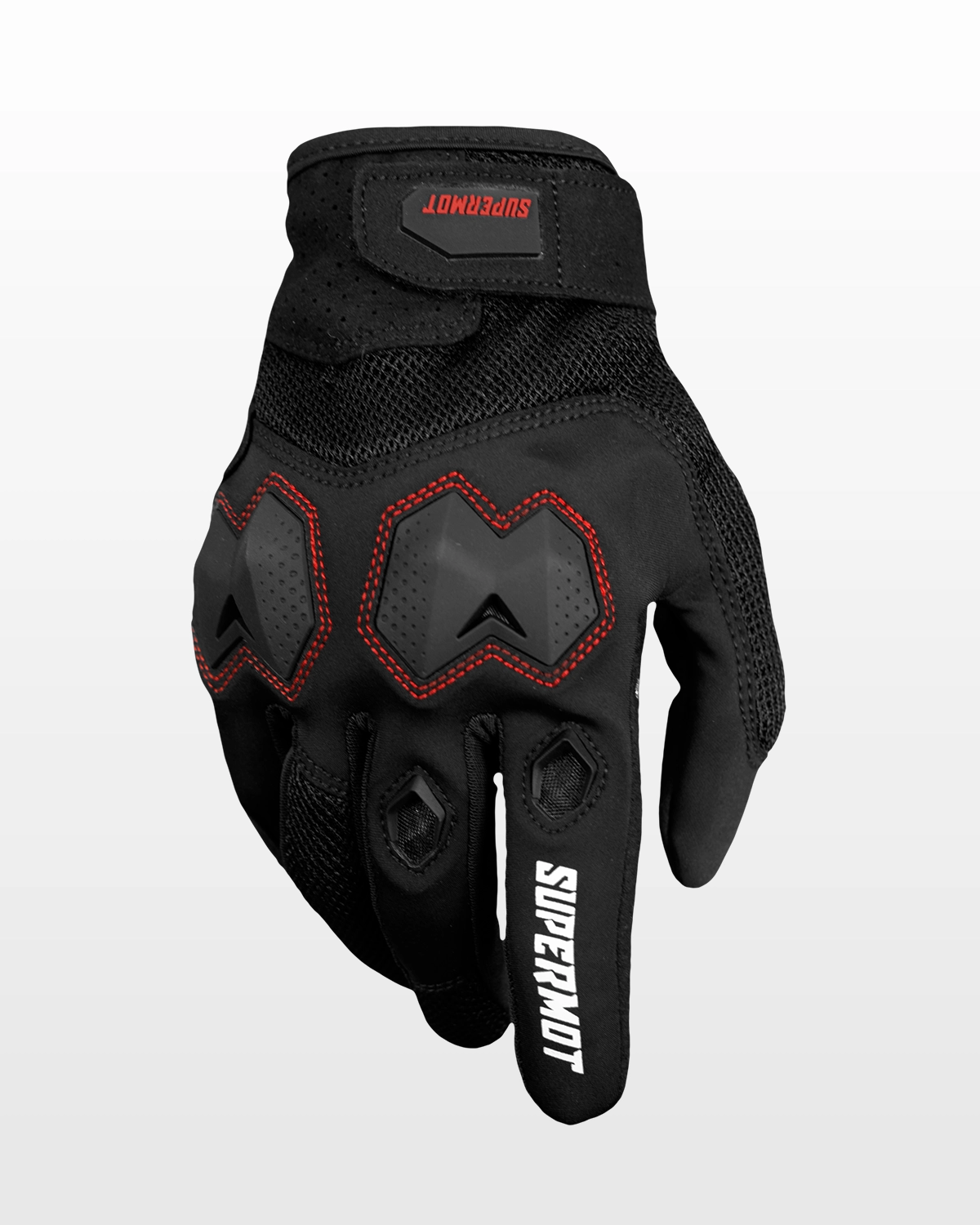 Red SUPERMOT Motorcycle Gloves - Official Shop