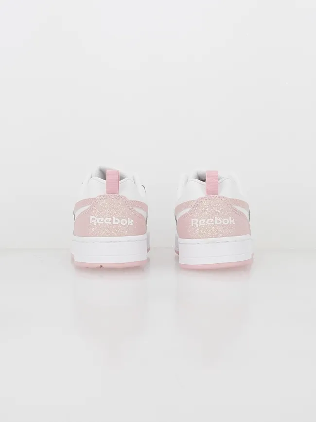 Reebok Royal Prime 2.0 Pink White Sequin Sneakers - Girls | wimod