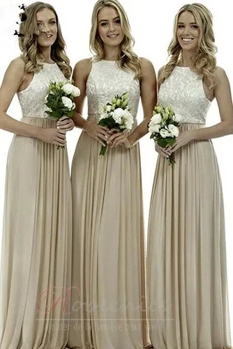 Bridesmaid Dress Floor Length Sleeveless High Neck Cutout.