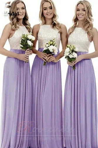 Bridesmaid Dress Floor Length Sleeveless High Neck Cutout.