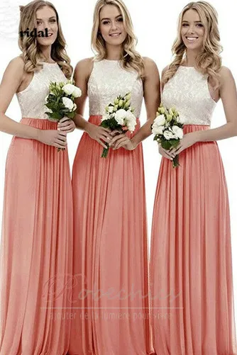 Bridesmaid Dress Floor Length Sleeveless High Neck Cutout.