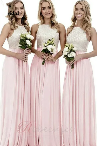 Bridesmaid Dress Floor Length Sleeveless High Neck Cutout.